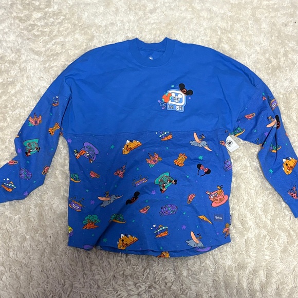 Disney Blue Cartoon Print Long Sleeve Shirt - Picture 1 of 4